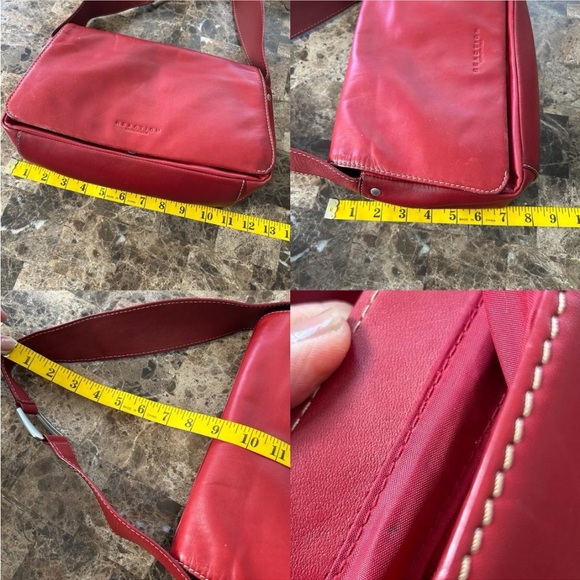 Reaction Kenneth Cole Leather Shoulder bag red with a vintage vibe. - Picture 5 of 16